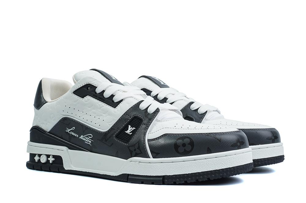 Pkgod Louis Vuitton Trainer White Black Monogram retail materials ready to ship